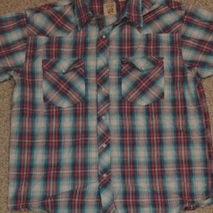 RRL Western Shirt | Blue and Red XL